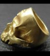 Photo4: 10k Gold Large Skull Without Jaw Ring(Mud Finish) (4)