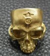 Photo3: 10k Gold Large Skull Without Jaw Ring(Mud Finish) (3)