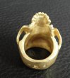 Photo13: 10k Gold Large Skull Without Jaw Ring(Mud Finish) (13)