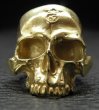 Photo11: 10k Gold Large Skull Without Jaw Ring(Mud Finish) (11)