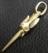 Photo8: 10k Gold Half Single Skull Dagger Round Bottom Pendant(Mud Finish) (8)