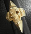 Photo3: 10k Gold Skull with Spike Ring (3)