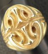 Photo4: 10k Gold Sculpted Oval Signet Ring (4)