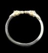 Photo1: 18k Gold Half Horse Triangle Wire Bangle (1)