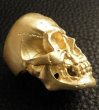 Photo3: Gold Large Skull Ring With Jaw (Mat Color Finish) (3)