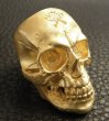 Photo9: Gold Large Skull Ring With Jaw (Mat Color Finish) (9)