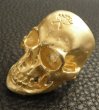 Photo8: Gold Large Skull Ring With Jaw (Mat Color Finish) (8)