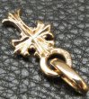 Photo3: 10k Gold 1/16 Grooved Cross Pendant (3)