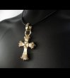 Photo12: Gold One Eighth Long 4 Heart Crown Cross With H.W.O Pendant (12)