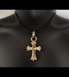 Photo11: Gold One Eighth Long 4 Heart Crown Cross With H.W.O Pendant (11)