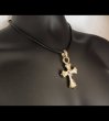 Photo10: Gold One Eighth Long 4 Heart Crown Cross With H.W.O Pendant (10)