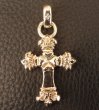 Photo13: Gold One Eighth Long 4 Heart Crown Cross With H.W.O Pendant (13)