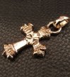 Photo14: Gold One Eighth Long 4 Heart Crown Cross With H.W.O Pendant (14)