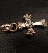 Photo17: Gold One Eighth Long 4 Heart Crown Cross With H.W.O Pendant (17)