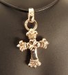 Photo18: Gold One Eighth Long 4 Heart Crown Cross With H.W.O Pendant (18)