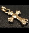 Photo4: Gold One Eighth Long 4 Heart Crown Cross With H.W.O Pendant (4)