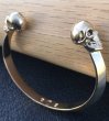 Photo3: 18k Gold Half Size Skull Triangle Wire Bangle (3)