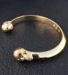 Photo10: 18k Gold Half Size Skull Triangle Wire Bangle (10)