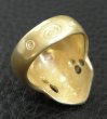 Photo4: Gold Old Single Skull Ring (Pure Gold Color Finish) (4)