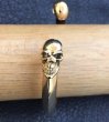 Photo6: 18k Gold Half Size Skull Triangle Wire Bangle (6)