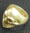 Photo2: Gold Old Single Skull Ring (Pure Gold Color Finish) (2)