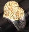 Photo16: Gold Heart On Silver Ring (16)