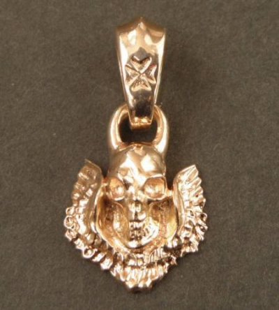 Photo2: 10k Quarter Skull wing Pendant