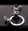 Photo3: Skull on clip with maltese cross H.W.O & lion key ring (3)