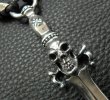 Photo5: Skull On Dagger With 2Bolo Neck 4Skulls Braid Leather Necklace (5)