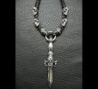 Photo3: Skull On Dagger With 2Bolo Neck 4Skulls Braid Leather Necklace (3)