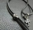 Photo4: Skull Adjustable Leather Necklace (4)