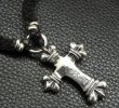 Photo7: Half Long 4 Heart Crown Cross With Half braid leather necklace (7)