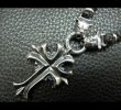 Photo6: Half grooved cross with Half 2bulldogs braid leather necklace (6)