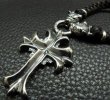 Photo4: Half grooved cross with Half 2bulldogs braid leather necklace (4)