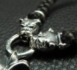 Photo10: Half grooved cross with Half 2bulldogs braid leather necklace (10)