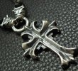 Photo8: Half grooved cross with Half 2bulldogs braid leather necklace (8)