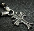 Photo7: Half grooved cross with Half 2bulldogs braid leather necklace (7)