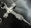 Photo12: Half Hammer Cross With 2Skull & Double Face Dagger Necklace (12)