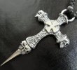 Photo11: Half Hammer Cross With 2Skull & Double Face Dagger Necklace (11)