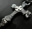 Photo9: Half Hammer Cross With 2Skull & Double Face Dagger Necklace (9)