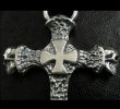 Photo8: Half Hammer Cross With 2Skull & Double Face Dagger Necklace (8)