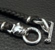 Photo3: C-ring With 2 Smooth Bolo Neck Clamps & Quarter Bulldog Braid Leather Necklace (3)