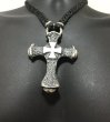 Photo11: Hammer Cross With Braid Leather Necklace (11)