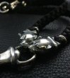 Photo8: Large Skull On 2Skulls Hammer Cross Double Face Dagger With 2Panthers Braid Leather Necklace (8)