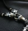 Photo7: Large Skull On 2Skulls Hammer Cross Double Face Dagger With 2Panthers Braid Leather Necklace (7)