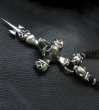 Photo16: Large Skull On 2Skulls Hammer Cross Double Face Dagger With 2Panthers Braid Leather Necklace (16)