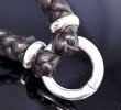 Photo3: C-ring With Quarter Braid Leather Necklace (Platinum Finish) (3)