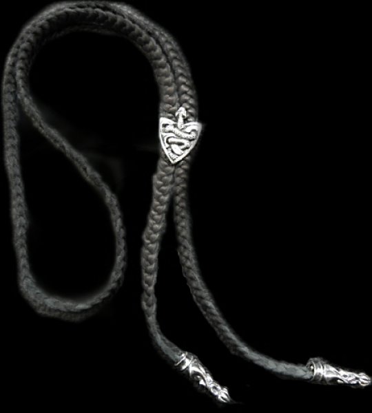 Photo1: Snake Loop Tie Midium Size With Half Bolo Tips (1)