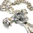 Photo5: Large Skull On 2Skulls Hammer Cross Double Face Dagger With 2Panthers Small Oval Chain Necklace (5)
