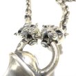 Photo6: Large Skull On 2Skulls Hammer Cross Double Face Dagger With 2Panthers Small Oval Chain Necklace (6)